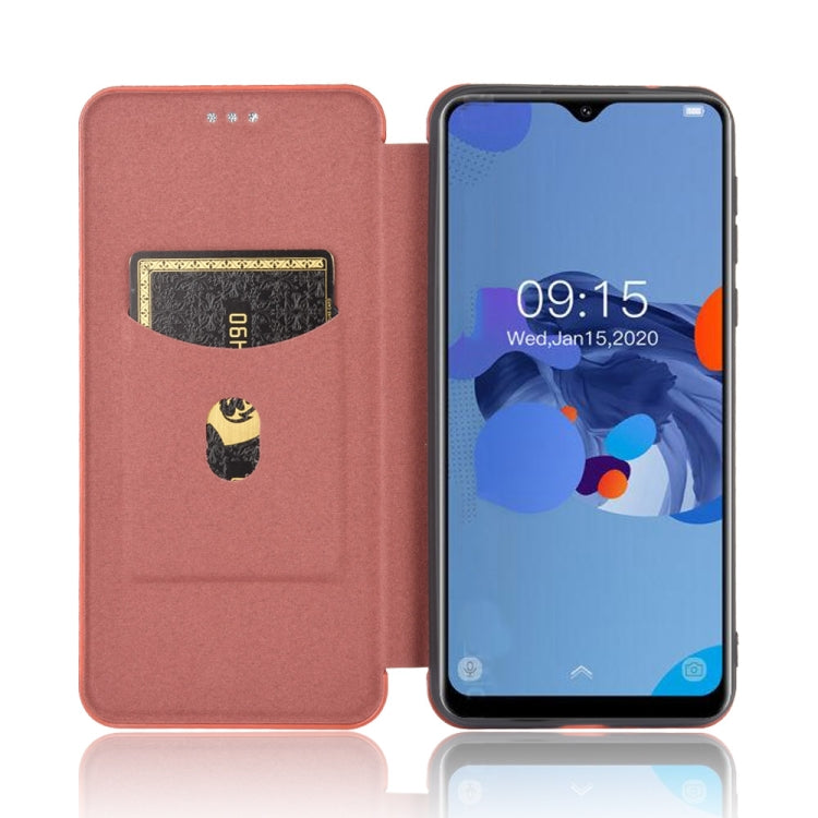 For Oukitel C19 Carbon Fiber Texture Horizontal Flip TPU + PC + PU Leather Case with Card Slot