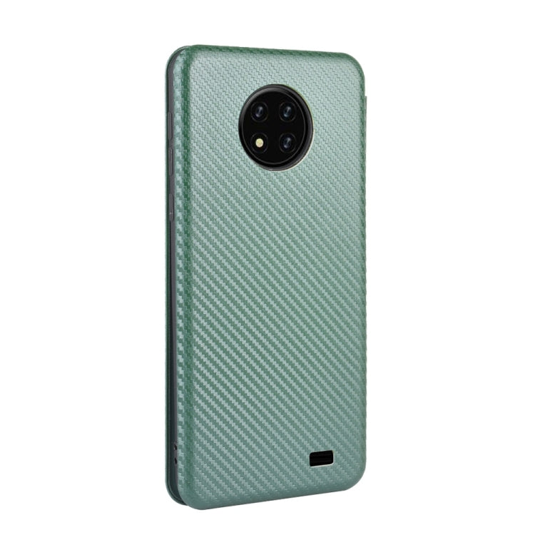 For Oukitel C19 Carbon Fiber Texture Horizontal Flip TPU + PC + PU Leather Case with Card Slot