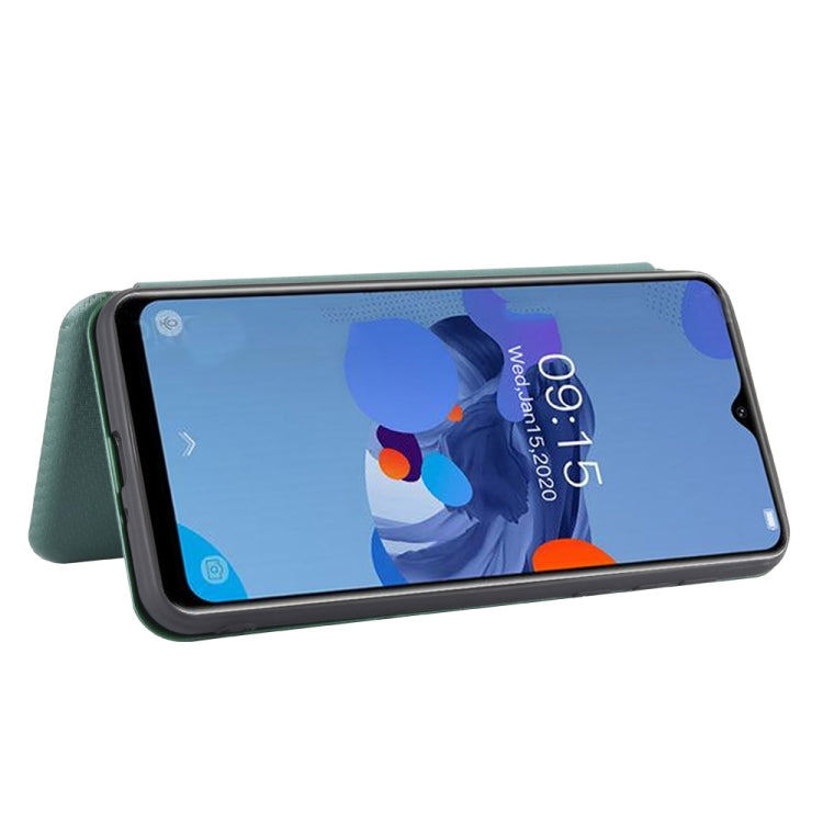 For Oukitel C19 Carbon Fiber Texture Horizontal Flip TPU + PC + PU Leather Case with Card Slot