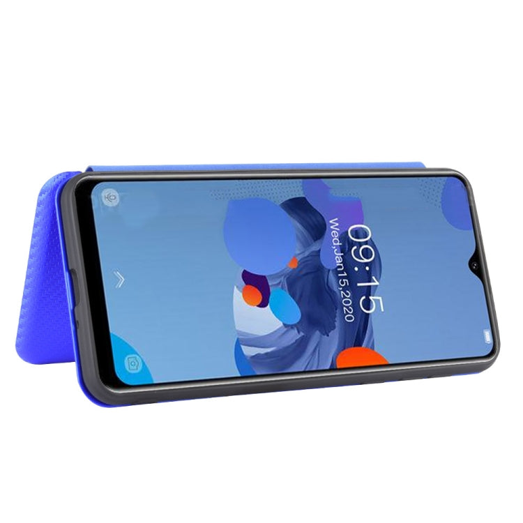 For Oukitel C19 Carbon Fiber Texture Horizontal Flip TPU + PC + PU Leather Case with Card Slot