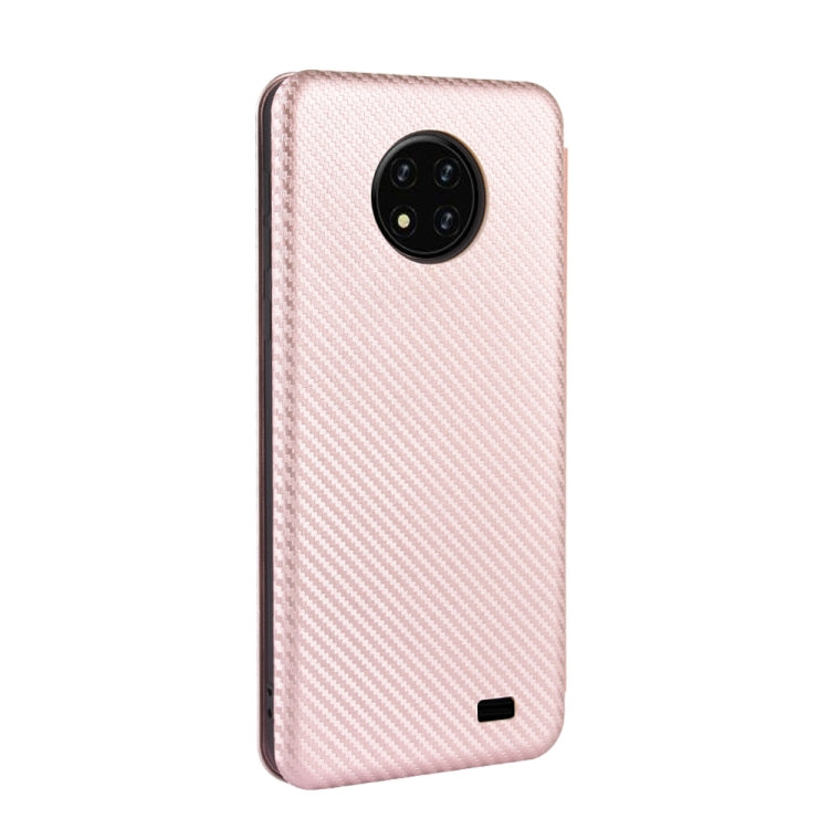For Oukitel C19 Carbon Fiber Texture Horizontal Flip TPU + PC + PU Leather Case with Card Slot