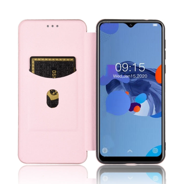 For Oukitel C19 Carbon Fiber Texture Horizontal Flip TPU + PC + PU Leather Case with Card Slot