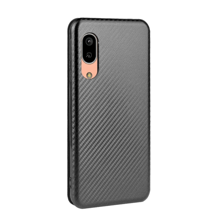 For Sharp Aquos Sense 3 Lite Carbon Fiber Texture Horizontal Flip TPU + PC + PU Leather Case with Card Slot