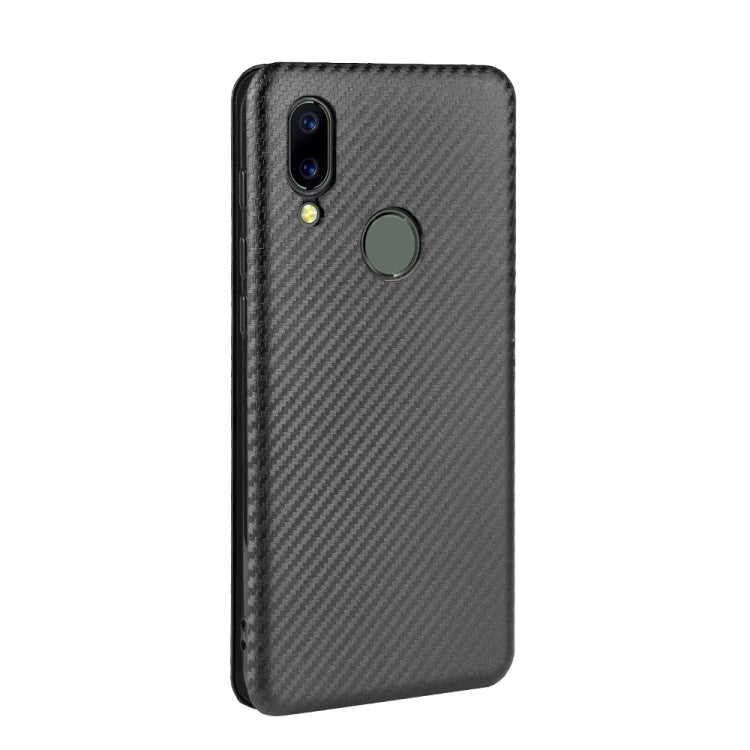 For UMIDIGI A3S Carbon Fiber Texture Horizontal Flip TPU + PC + PU Leather Case with Card Slot