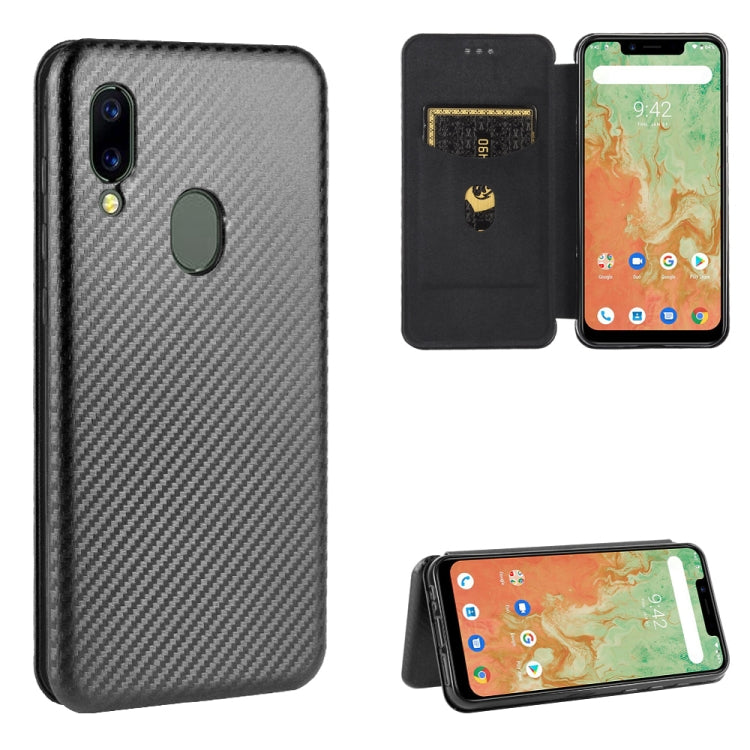 For UMIDIGI A3X Carbon Fiber Texture Horizontal Flip TPU + PC + PU Leather Case with Card Slot