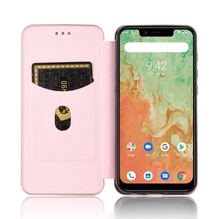 For UMIDIGI A3X Carbon Fiber Texture Horizontal Flip TPU + PC + PU Leather Case with Card Slot