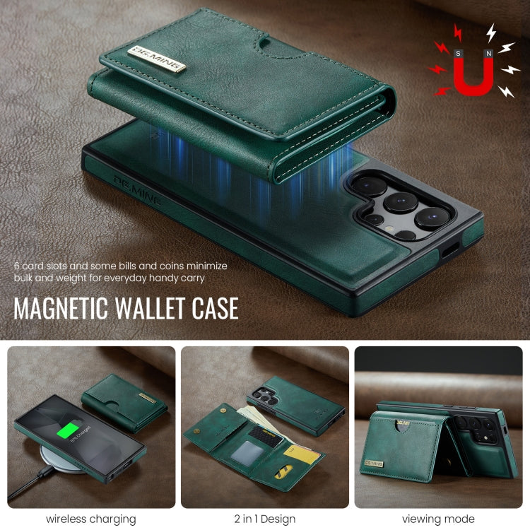 For Samsung Galaxy S24 Ultra 5G DG.MING M6 Series RFID Tri-fold Card Bag Removable Leather Phone Case