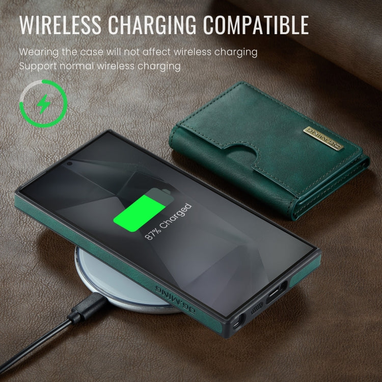 For Samsung Galaxy S24 Ultra 5G DG.MING M6 Series RFID Tri-fold Card Bag Removable Leather Phone Case