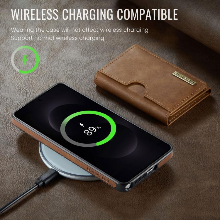 For Samsung Galaxy S26 Ultra 5G DG.MING M6 Series RFID Tri-fold Card Bag Removable Leather Phone Case