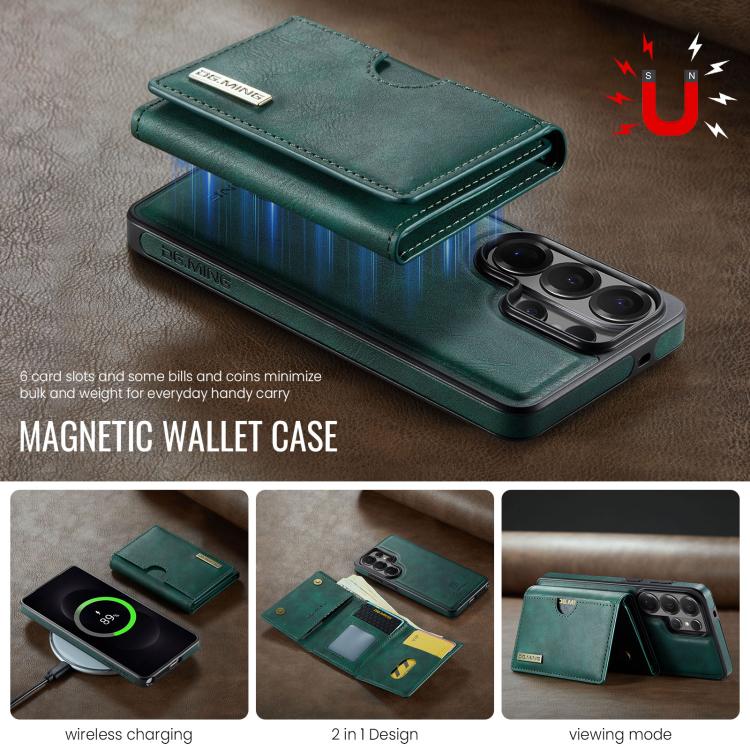 For Samsung Galaxy S26 Ultra 5G DG.MING M6 Series RFID Tri-fold Card Bag Removable Leather Phone Case