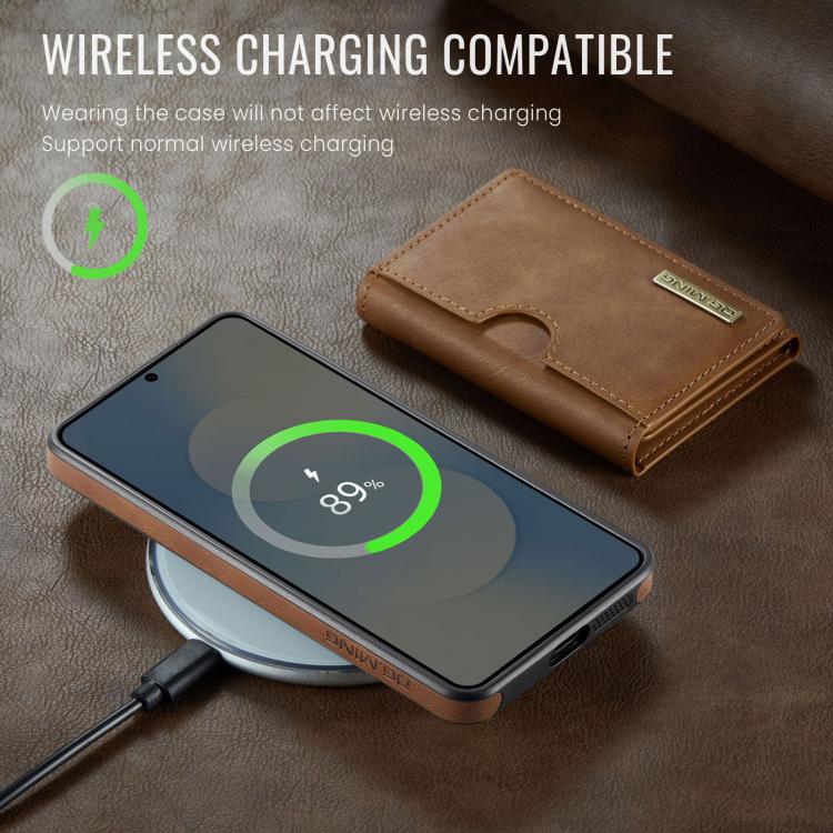 For Samsung Galaxy S26+ 5G DG.MING M6 Series RFID Tri-fold Card Bag Removable Leather Phone Case