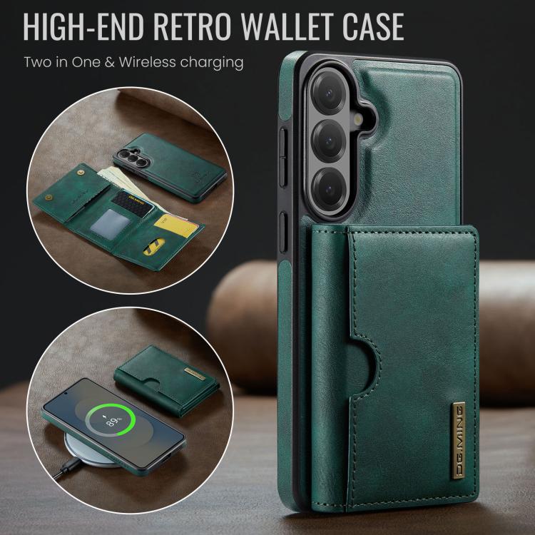 For Samsung Galaxy S26+ 5G DG.MING M6 Series RFID Tri-fold Card Bag Removable Leather Phone Case