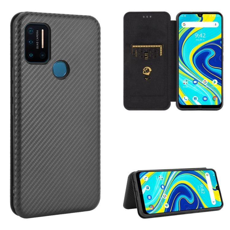 For UMIDIGI A7 Pro Carbon Fiber Texture Horizontal Flip TPU + PC + PU Leather Case with Card Slot