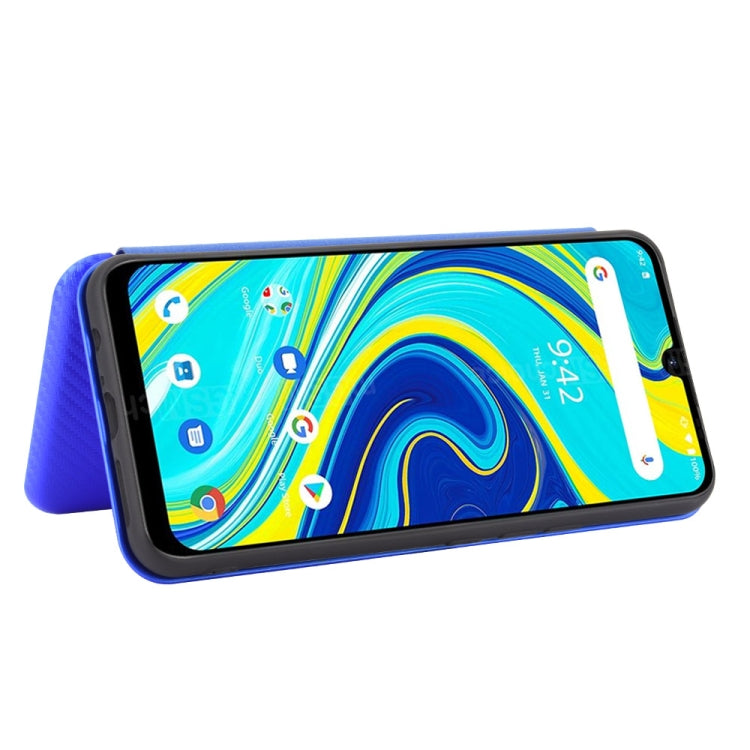 For UMIDIGI A7 Pro Carbon Fiber Texture Horizontal Flip TPU + PC + PU Leather Case with Card Slot