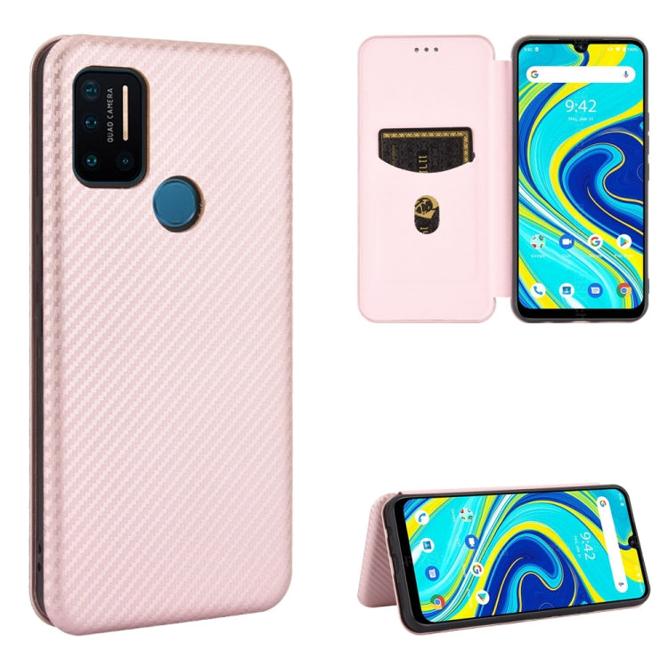 For UMIDIGI A7 Pro Carbon Fiber Texture Horizontal Flip TPU + PC + PU Leather Case with Card Slot