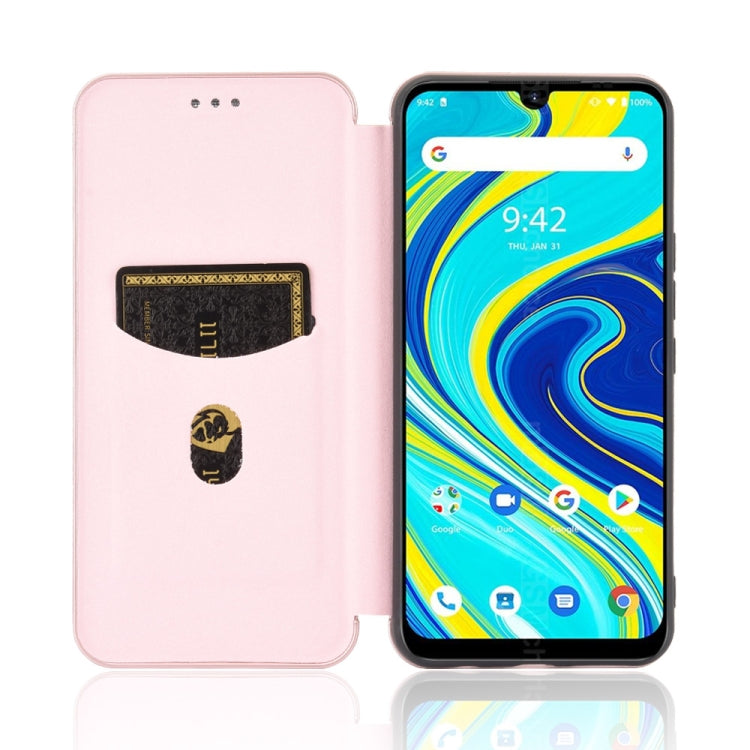 For UMIDIGI A7 Pro Carbon Fiber Texture Horizontal Flip TPU + PC + PU Leather Case with Card Slot