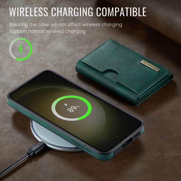 For Samsung Galaxy S23+ 5G DG.MING M6 Series RFID Tri-fold Card Bag Removable Leather Phone Case