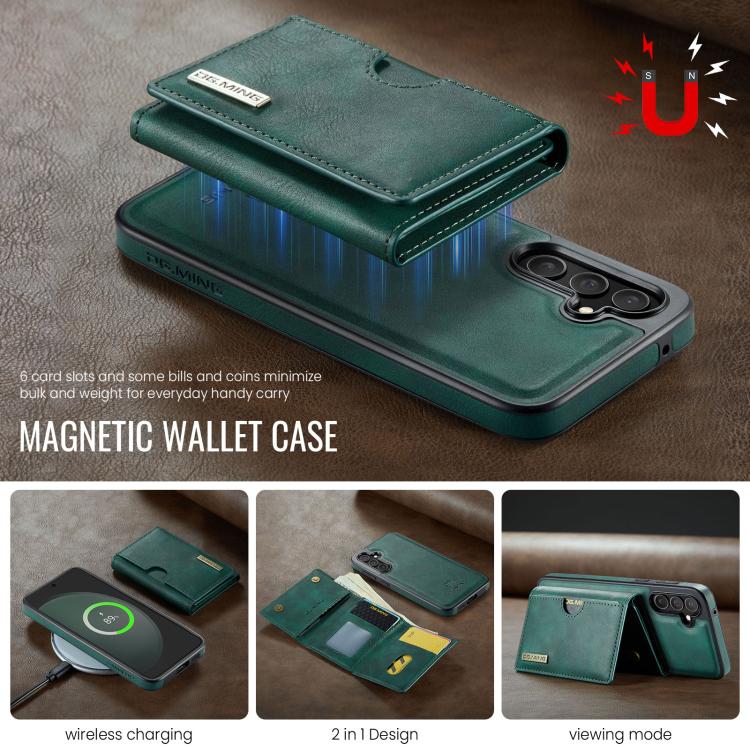 For Samsung Galaxy S23 FE 5G DG.MING M6 Series RFID Tri-fold Card Bag Removable Leather Phone Case