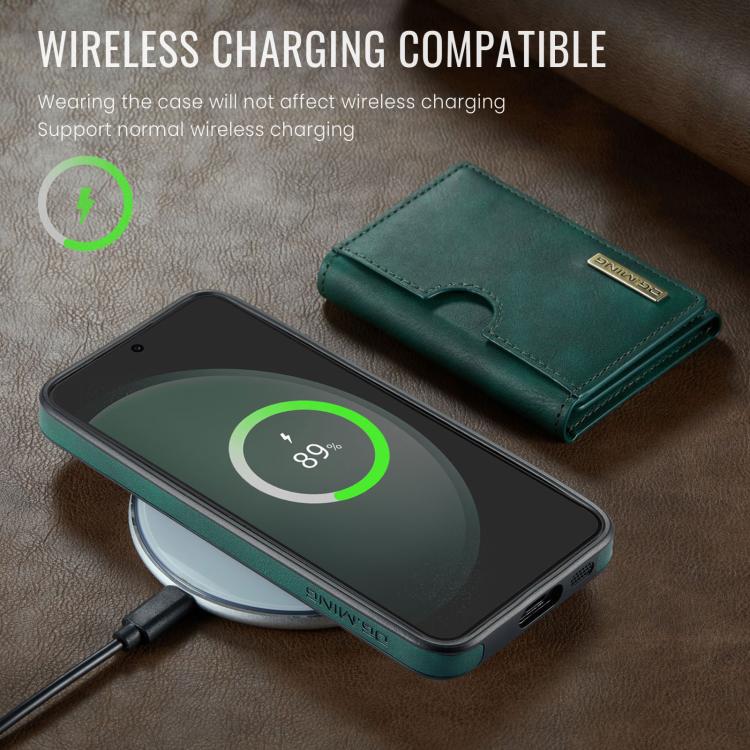 For Samsung Galaxy S23 FE 5G DG.MING M6 Series RFID Tri-fold Card Bag Removable Leather Phone Case
