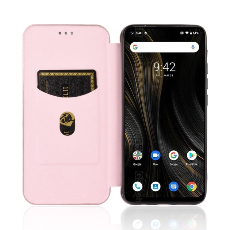 For UMIDIGI Power 3 Carbon Fiber Texture Horizontal Flip TPU + PC + PU Leather Case with Card Slot