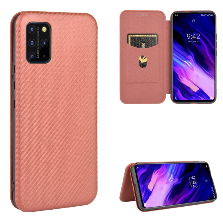 For UMIDIGI S5 Pro Carbon Fiber Texture Horizontal Flip TPU + PC + PU Leather Case with Card Slot