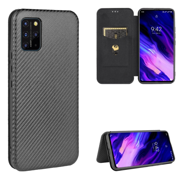 For UMIDIGI S5 Pro Carbon Fiber Texture Horizontal Flip TPU + PC + PU Leather Case with Card Slot