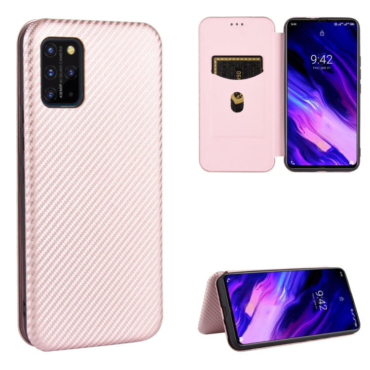 For UMIDIGI S5 Pro Carbon Fiber Texture Horizontal Flip TPU + PC + PU Leather Case with Card Slot