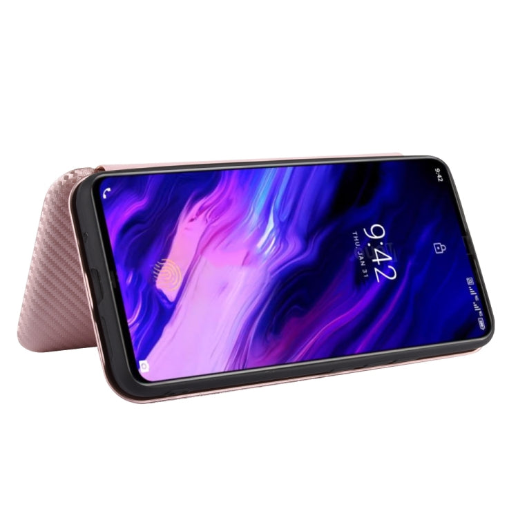 For UMIDIGI S5 Pro Carbon Fiber Texture Horizontal Flip TPU + PC + PU Leather Case with Card Slot