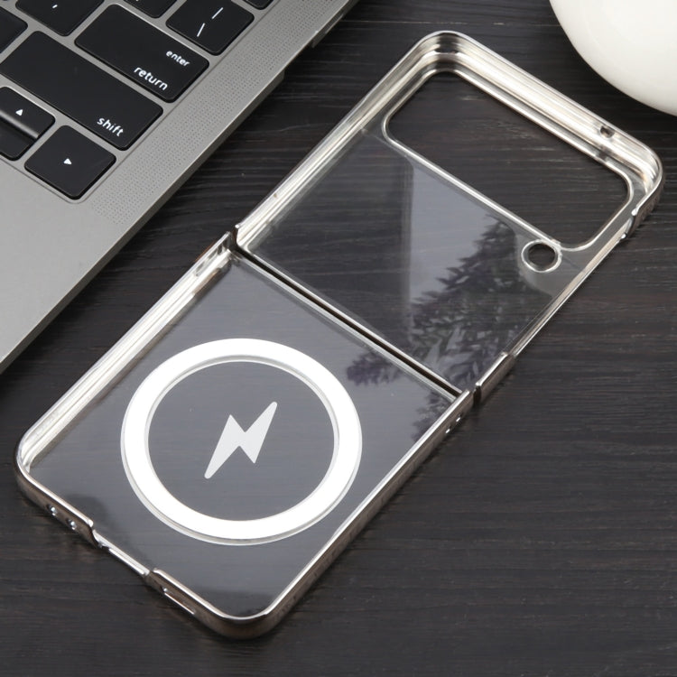 For Samsung Galaxy Z Flip4 6D Glossy Electroplated PC MagSafe Phone Case