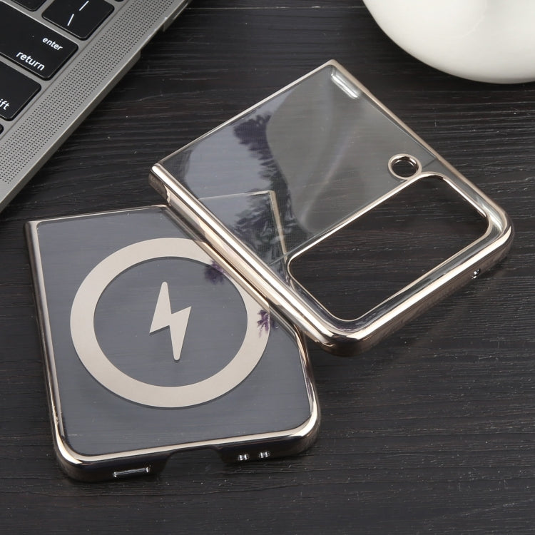 For Samsung Galaxy Z Flip4 6D Glossy Electroplated PC MagSafe Phone Case