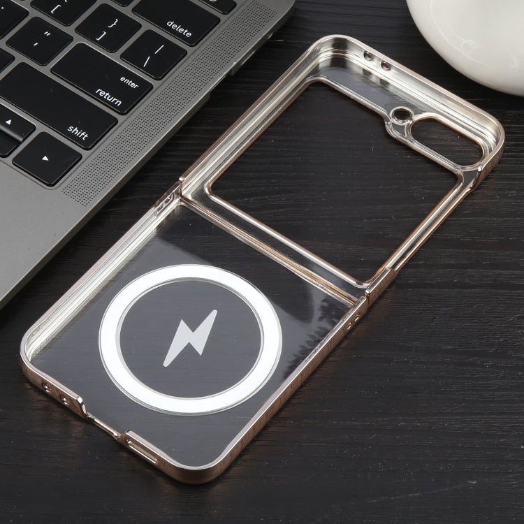 For Samsung Galaxy Z Flip5 6D Glossy Electroplated PC MagSafe Phone Case