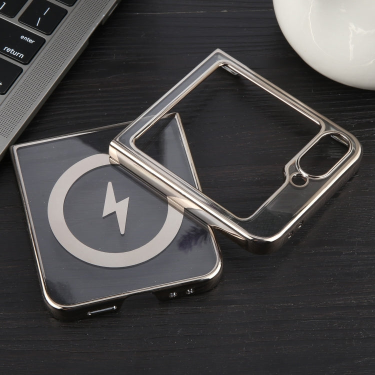 For Samsung Galaxy Z Flip5 6D Glossy Electroplated PC MagSafe Phone Case