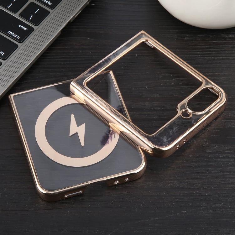 For Samsung Galaxy Z Flip6 / Flip7 FE 6D Glossy Electroplated PC MagSafe Phone Case