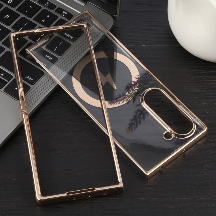 For Samsung Galaxy Z Fold3 5G 6D Glossy Electroplated PC MagSafe Phone Case
