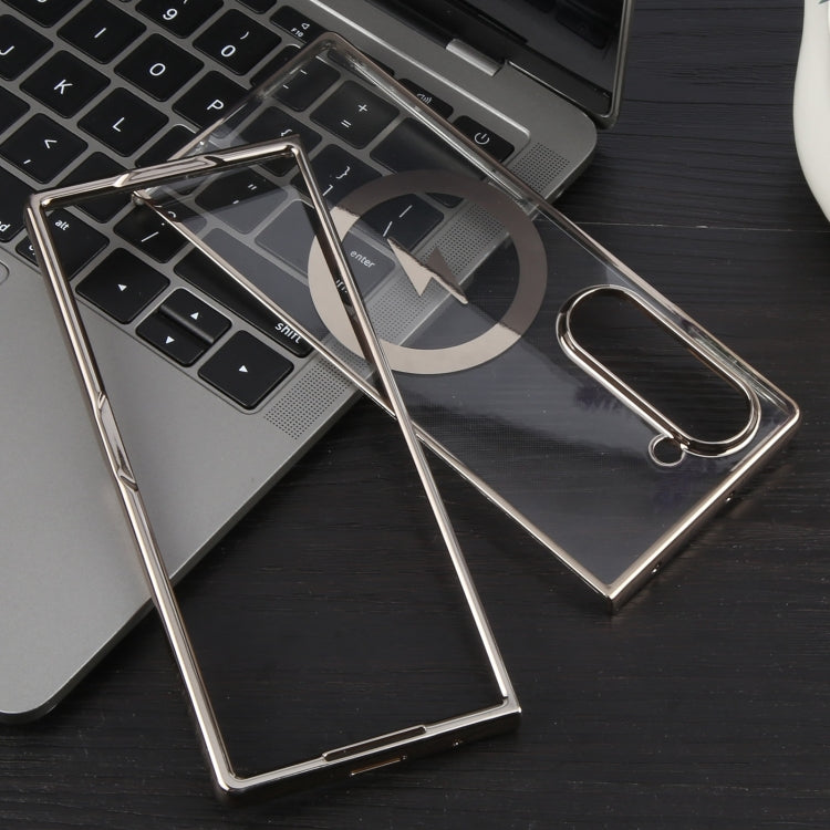 For Samsung Galaxy Z Fold4 6D Glossy Electroplated PC MagSafe Phone Case