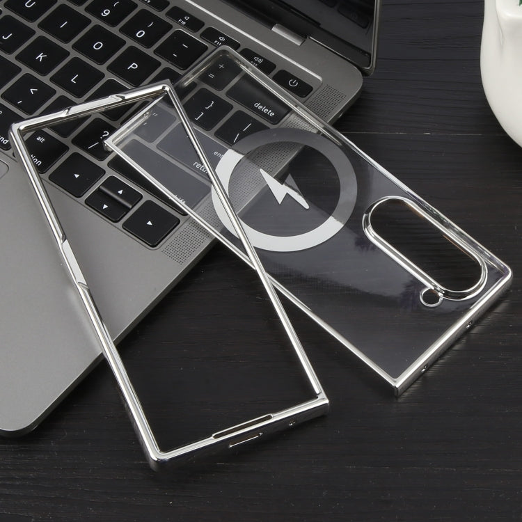 For Samsung Galaxy Z Fold4 6D Glossy Electroplated PC MagSafe Phone Case