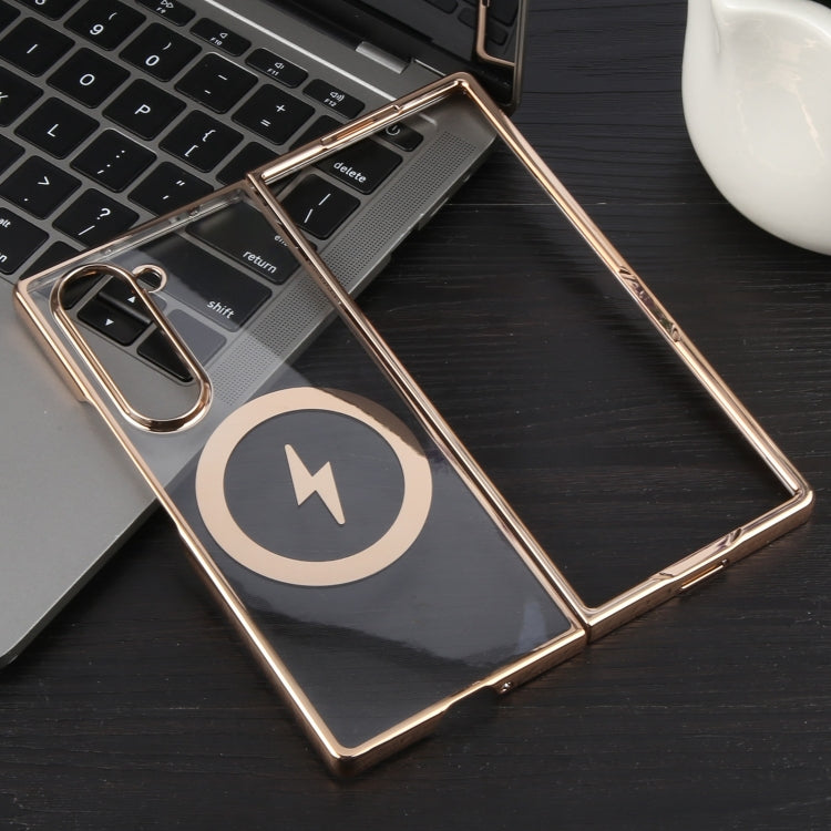 For Samsung Galaxy Z Fold6 6D Glossy Electroplated PC MagSafe Phone Case