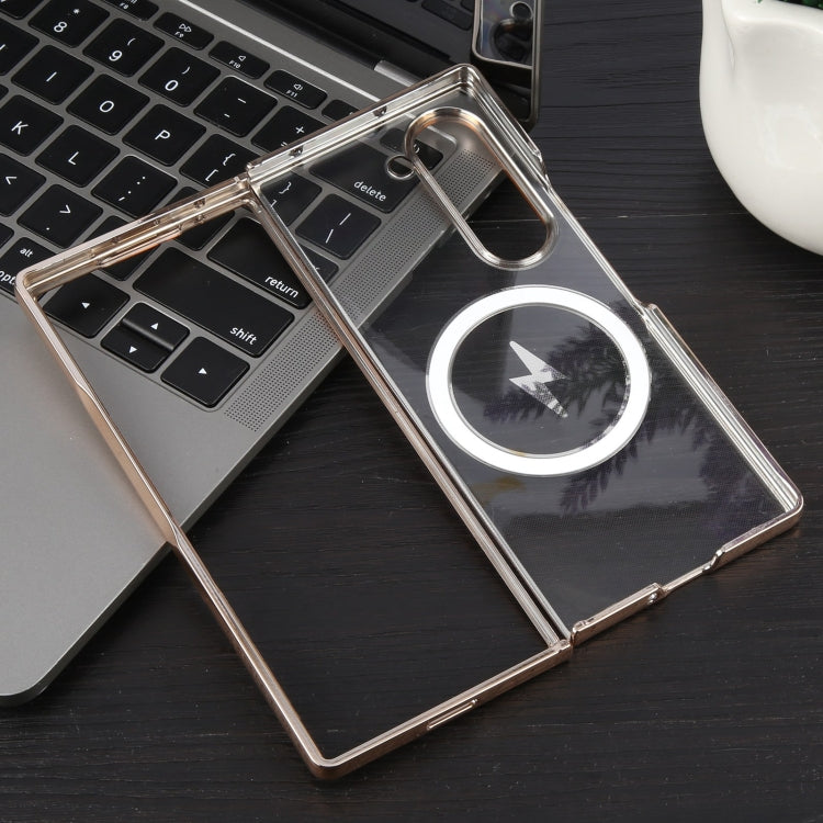 For Samsung Galaxy Z Fold6 6D Glossy Electroplated PC MagSafe Phone Case