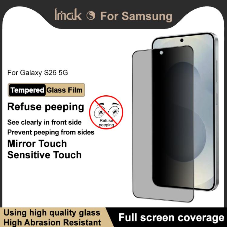 For Samsung Galaxy S26 5G imak HD Full Screen Privacy Tempered Glass Protective Film