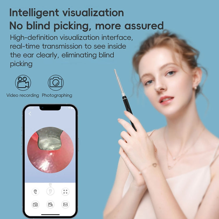 NK-5101 HD Smart Visual Ear Spoon - Black + White
