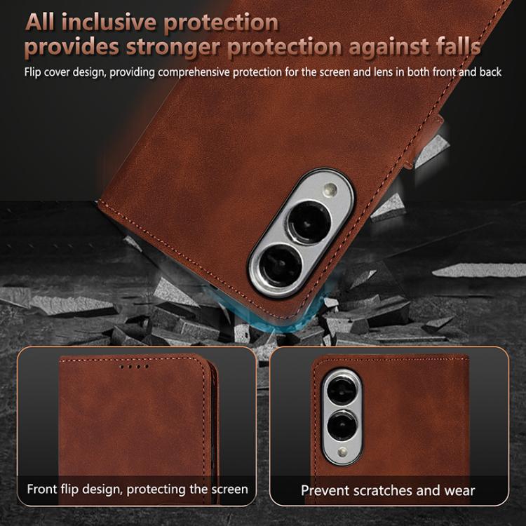 For Samsung Galaxy S25 Edge 5G AZNS Skin Feel Calf Texture Flip Leather Phone Case