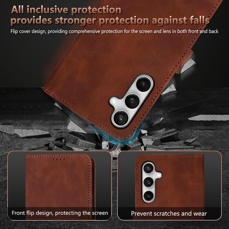 For Samsung Galaxy S25 FE 5G AZNS Skin Feel Calf Texture Flip Leather Phone Case