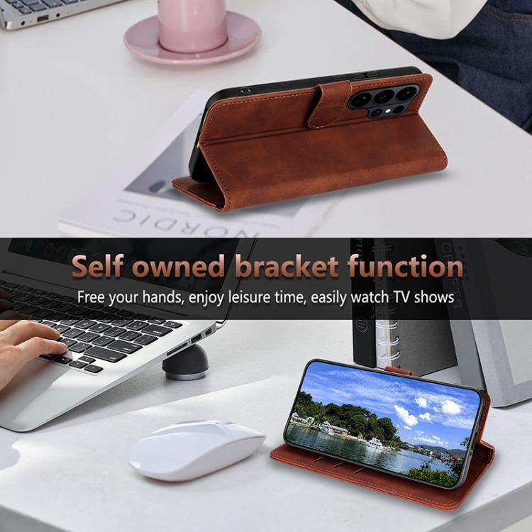 For Samsung Galaxy S26 Ultra 5G AZNS Skin Feel Calf Texture Flip Leather Phone Case
