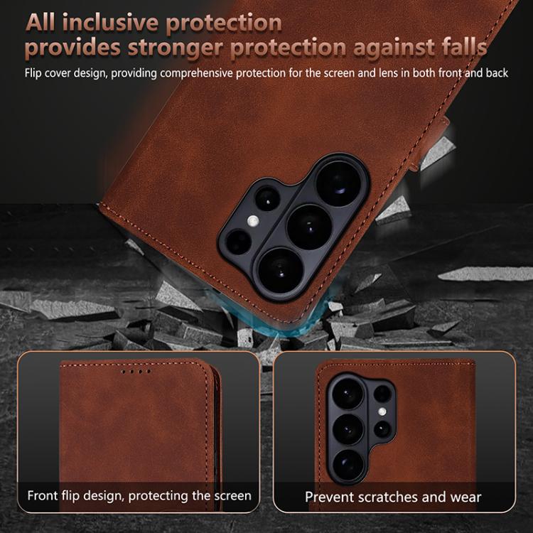 For Samsung Galaxy S26 Ultra 5G AZNS Skin Feel Calf Texture Flip Leather Phone Case