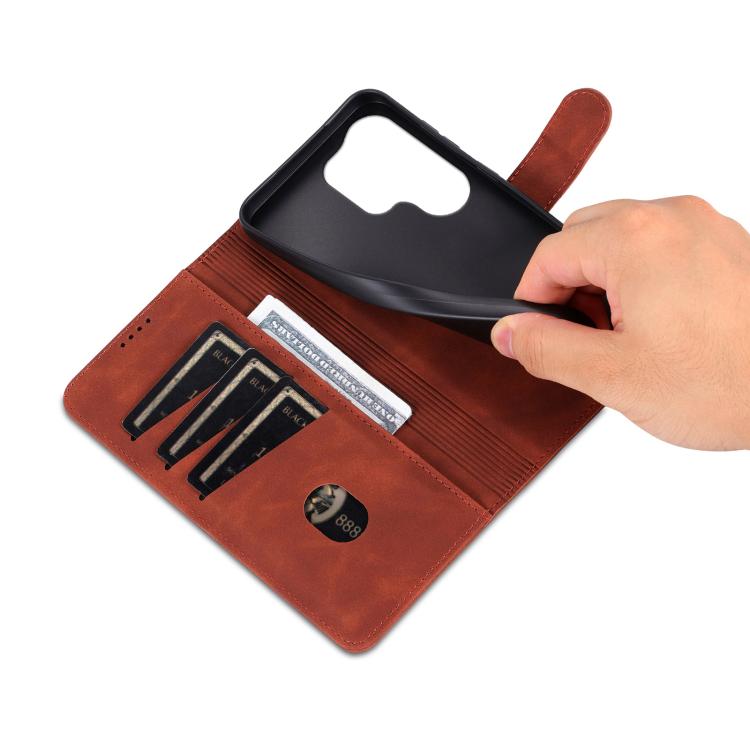 For Samsung Galaxy S26 Ultra 5G AZNS Skin Feel Calf Texture Flip Leather Phone Case