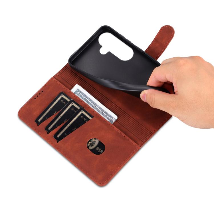 For Samsung Galaxy S26 5G AZNS Skin Feel Calf Texture Flip Leather Phone Case