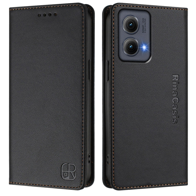 For Motorola Edge 5G 2024 RC01 Dual-Folded Magnetic Suction RFID Leather Phone Case