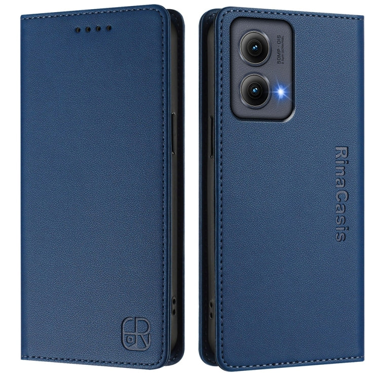 For Motorola Edge 5G 2024 RC01 Dual-Folded Magnetic Suction RFID Leather Phone Case