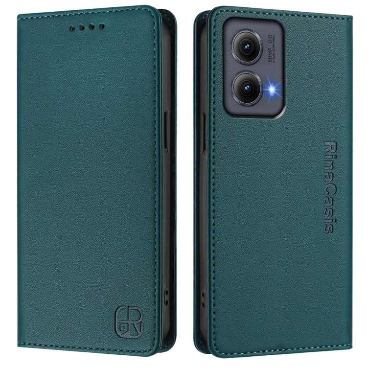 For Motorola Edge 5G 2024 RC01 Dual-Folded Magnetic Suction RFID Leather Phone Case