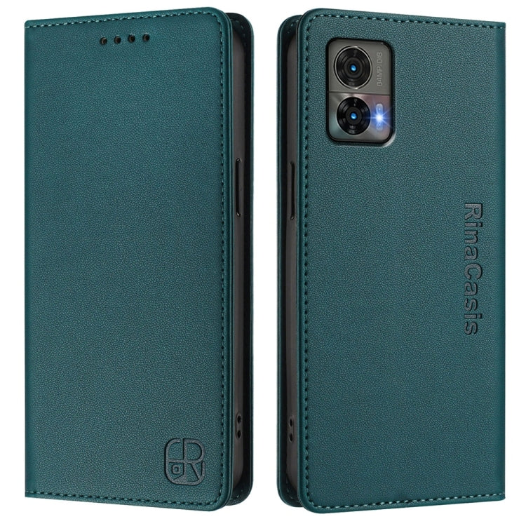 For Motorola Edge 30 Neo RC01 Dual-Folded Magnetic Suction RFID Leather Phone Case